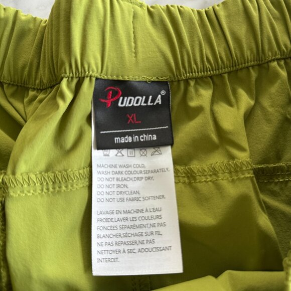 Pudolla Green Nylon Hiking Cargo Shorts Size XL 38x10 - NEVER WORN! - Picture 2 of 5